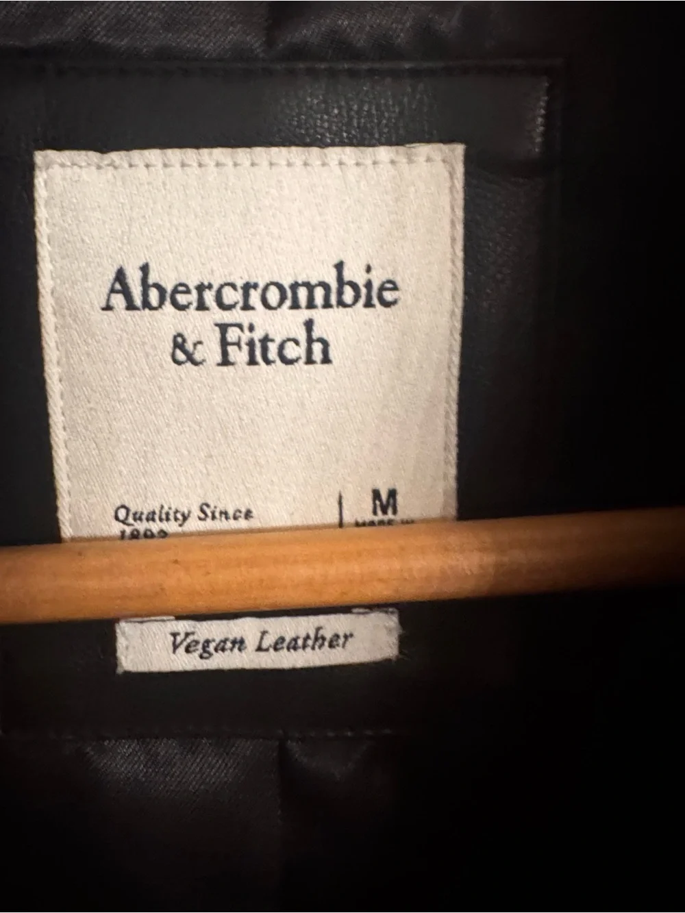 ABERCROMBIE Cropped Vegan Faux Leather Jacket